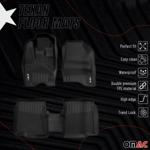 Ford Explorer 3D Floor Mats - First Row - Omac - Texan Premium TPE - Black - '11-'15 Ford Explorer 3D Floor Mats - First Row - Omac - Texan Premium TPE - Black - '11-'15